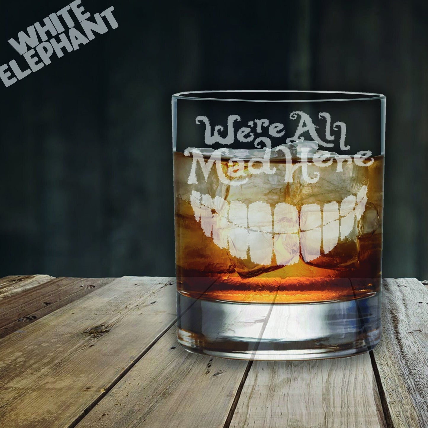 Alice We're All Mad Here Whiskey Glass Gift