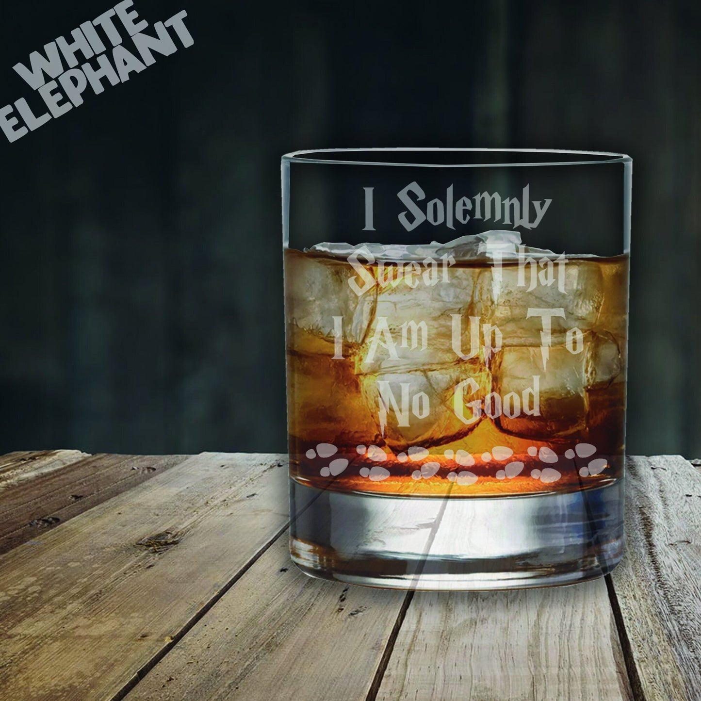 I Solemnly Swear I Am Up To No Good Inspired Laser Etched Whiskey / High-Ball / Pint / Tankard Glass