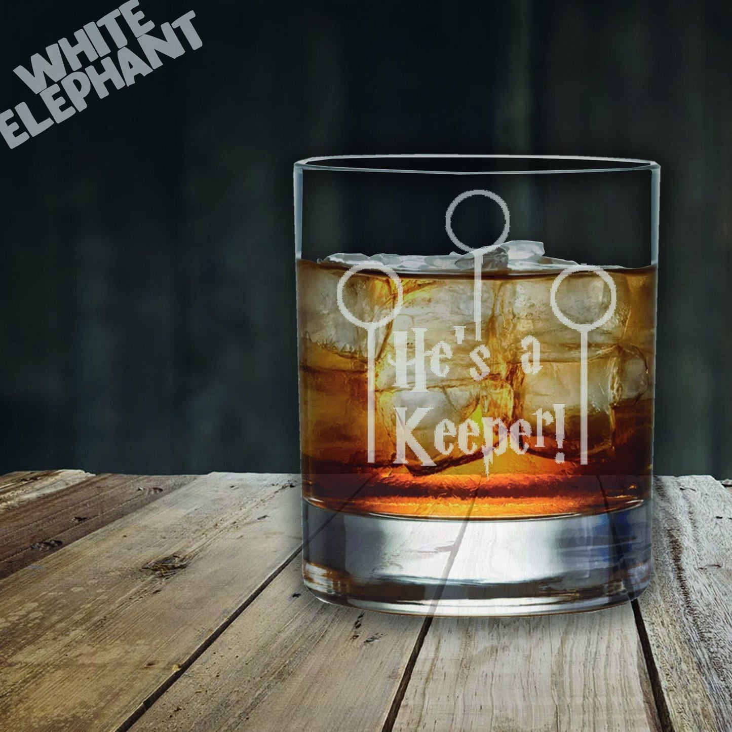 Harry Potter He's a Keeper Inspired Laser Etched Whiskey / High-Ball / Pint / Tankard Glass