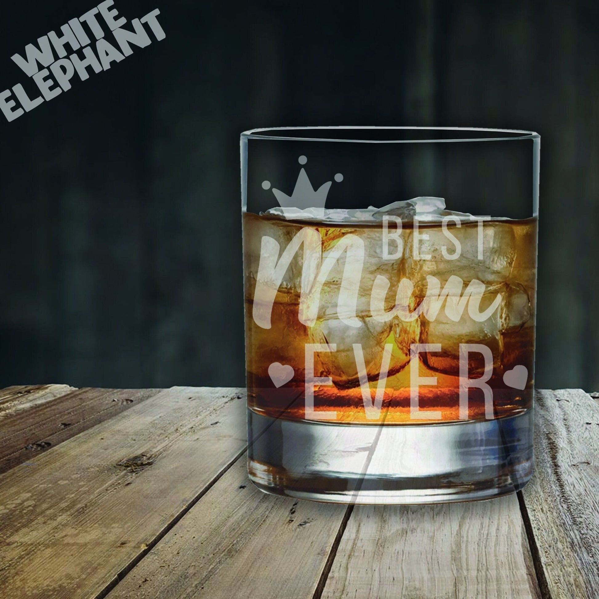 Best Mum Ever Laser Etched Whiskey Glass Gift