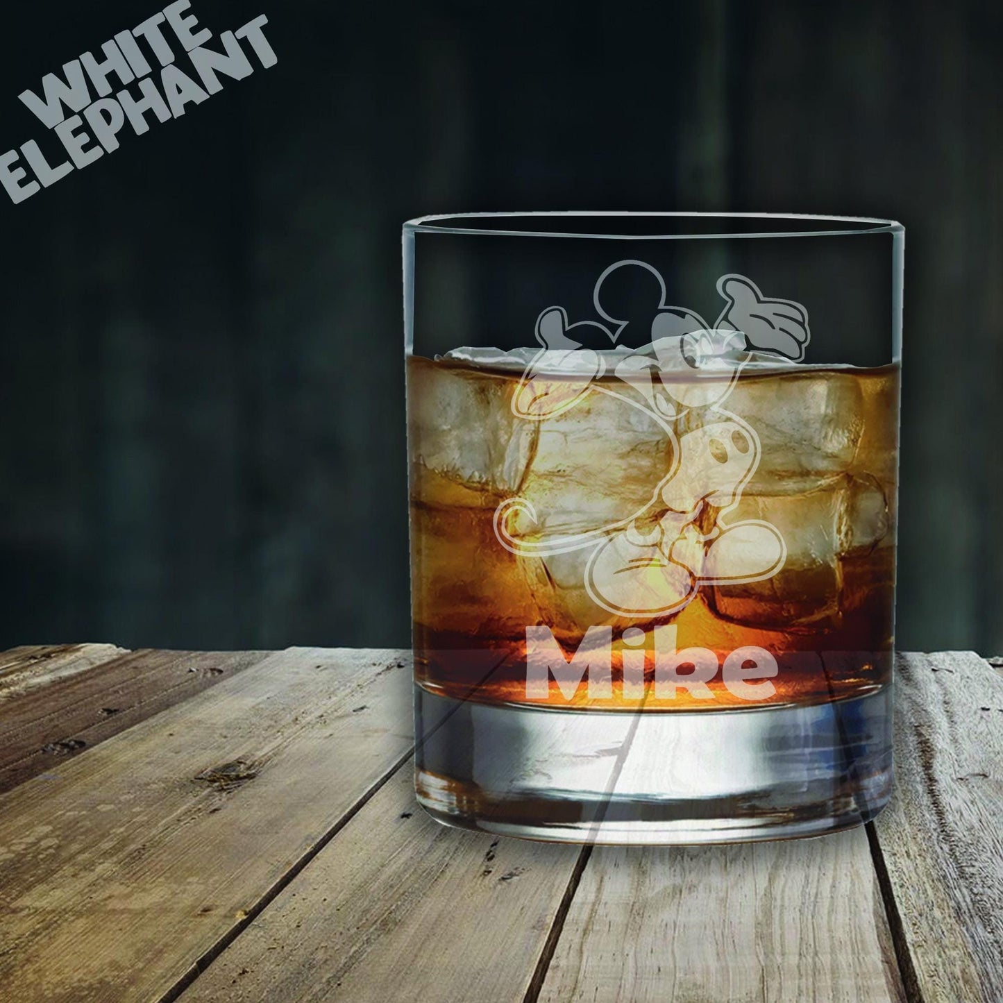 Mickey Mouse Inspired Laser Etched Whiskey / High-Ball / Pint / Tankard Glass