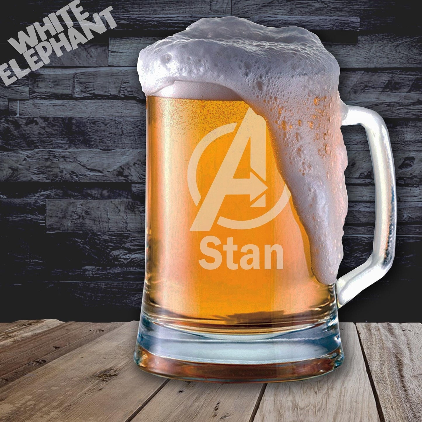 Personalised Avengers Laser Etched Whiskey / High-Ball / Pint / Tankard Glass