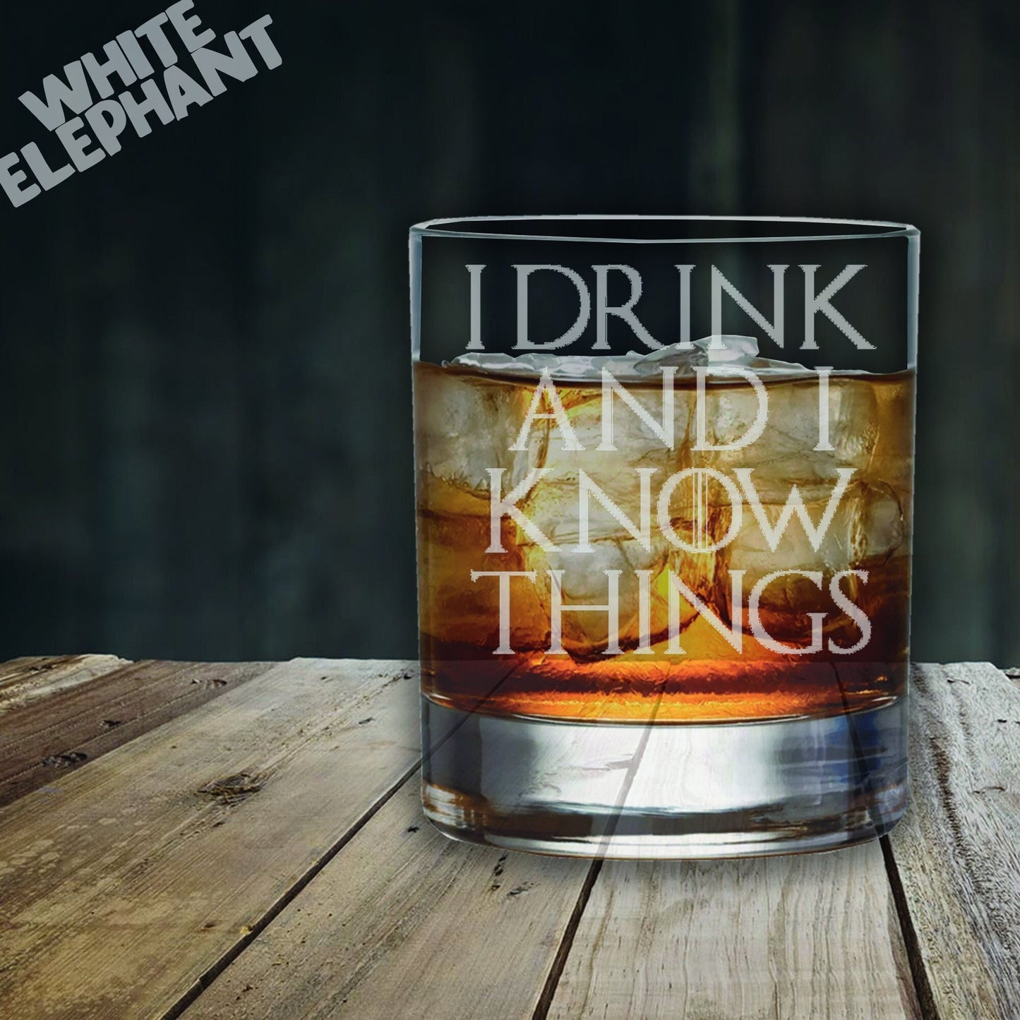 I Drink & I Know Things Inspired Laser Etched Whiskey / High-Ball / Pint / Tankard Glass