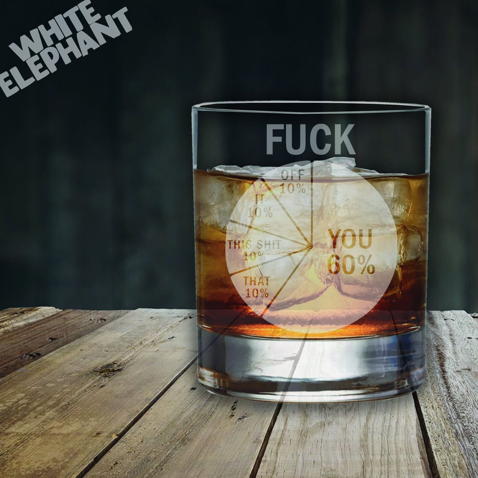 F*ck You Pie Chart  Whiskey Glass Gift