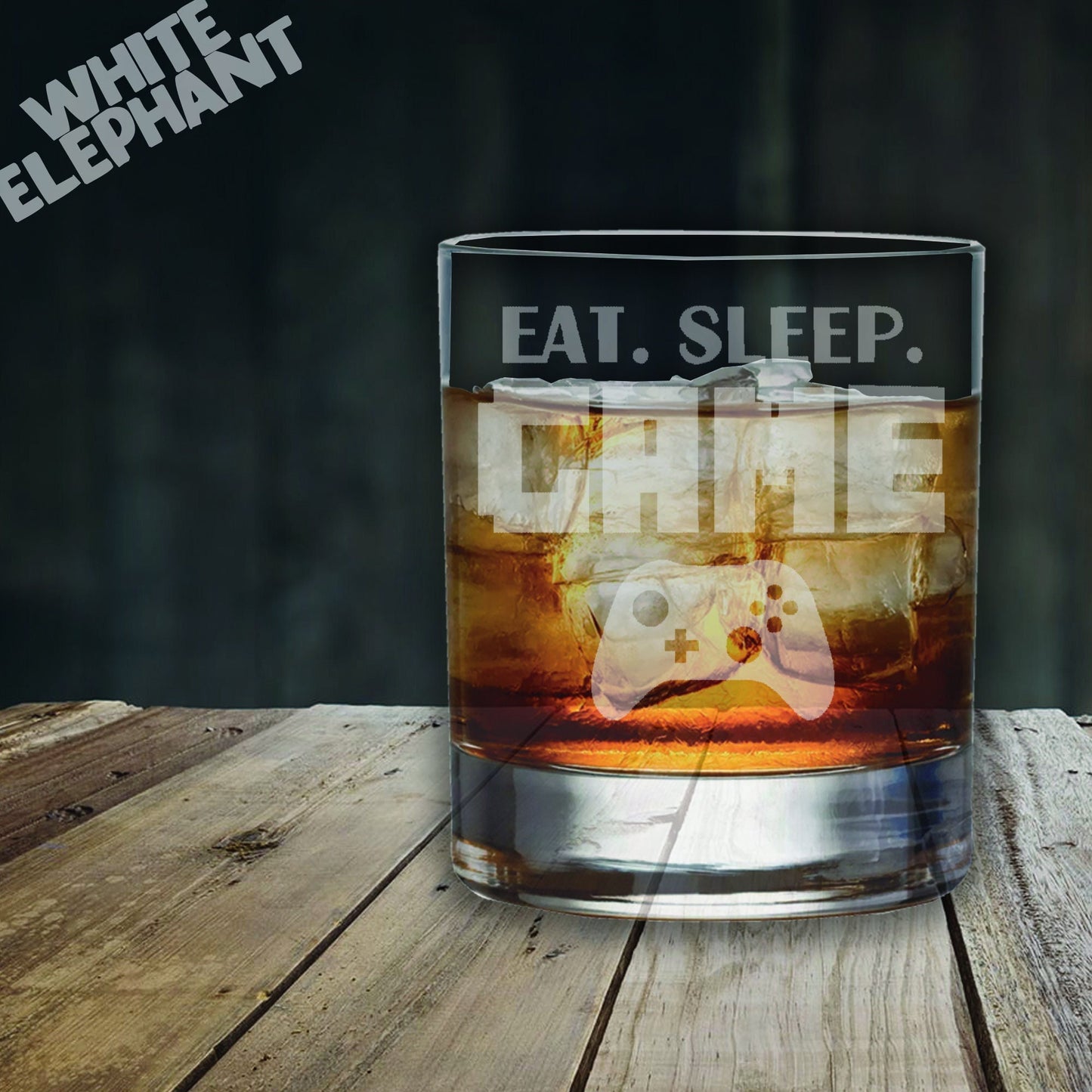 Eat Sleep Game  Whiskey Glass Gift