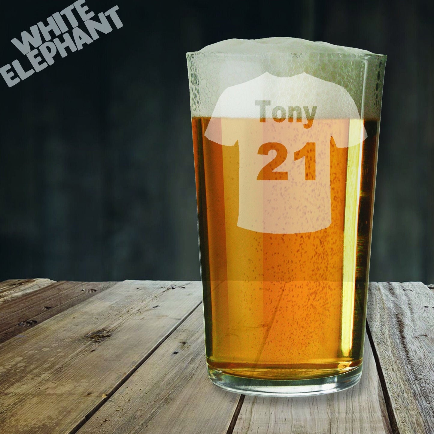 Personalised Age Sports Top Laser Etched Whiskey / High-Ball / Pint / Tankard Glass