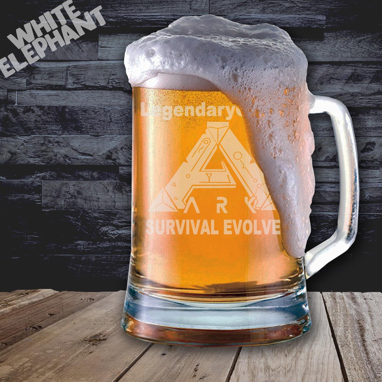 Personalised Ark Survival Evolved Laser Etched Whiskey / High-Ball / Pint / Tankard Glass