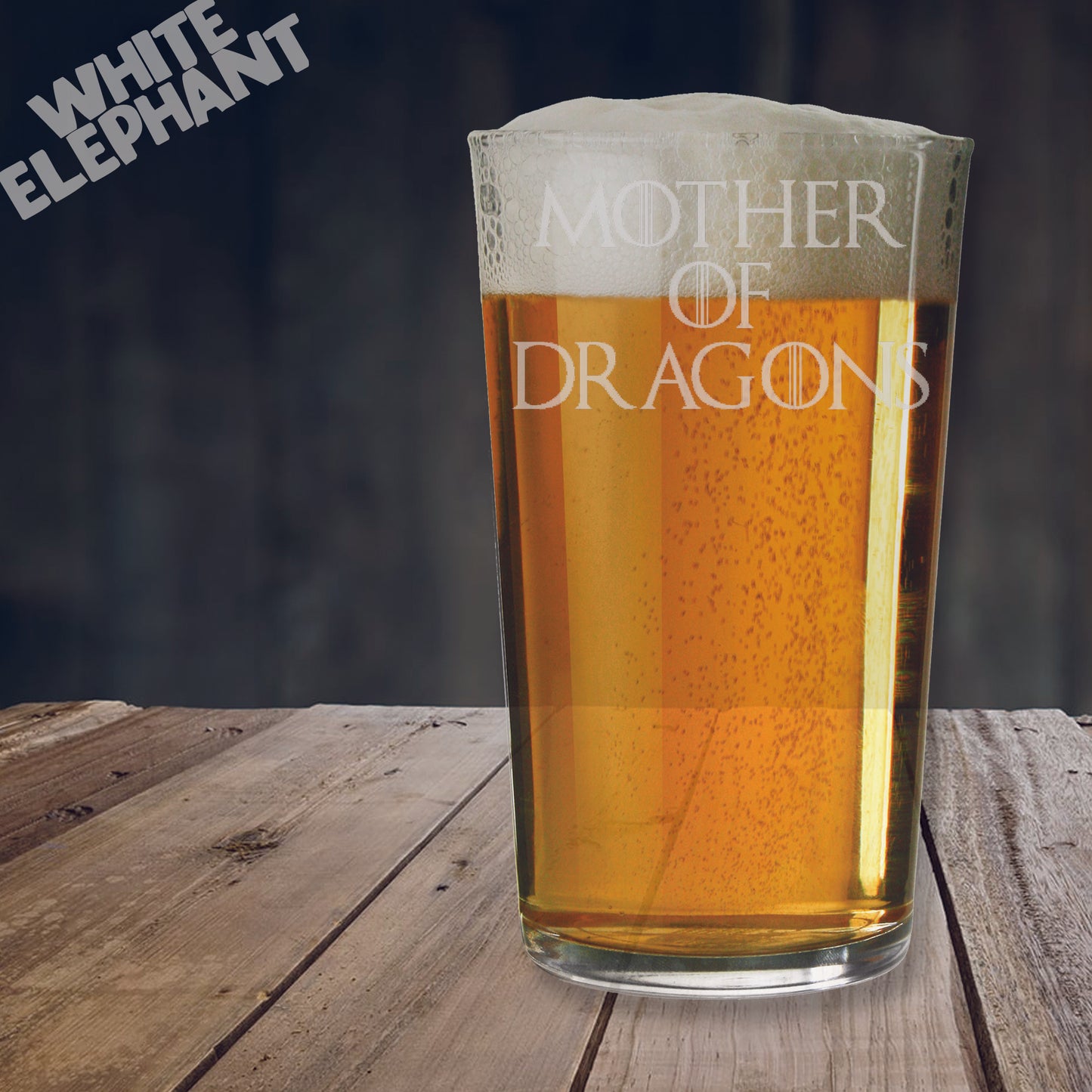 Mother of Dragons Game Of Thrones Laser Etched Whiskey / High-Ball / Pint / Tankard Glass