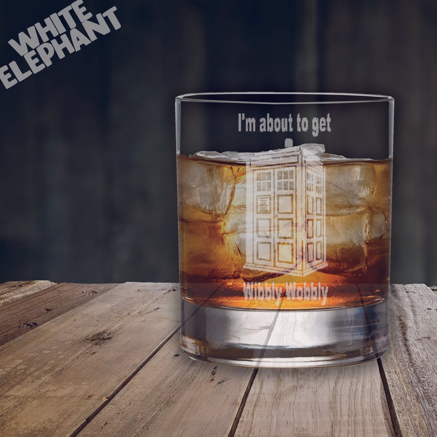 Dr Who Tardis Inspired Laser Etched Whiskey / High-Ball / Pint / Tankard Glass