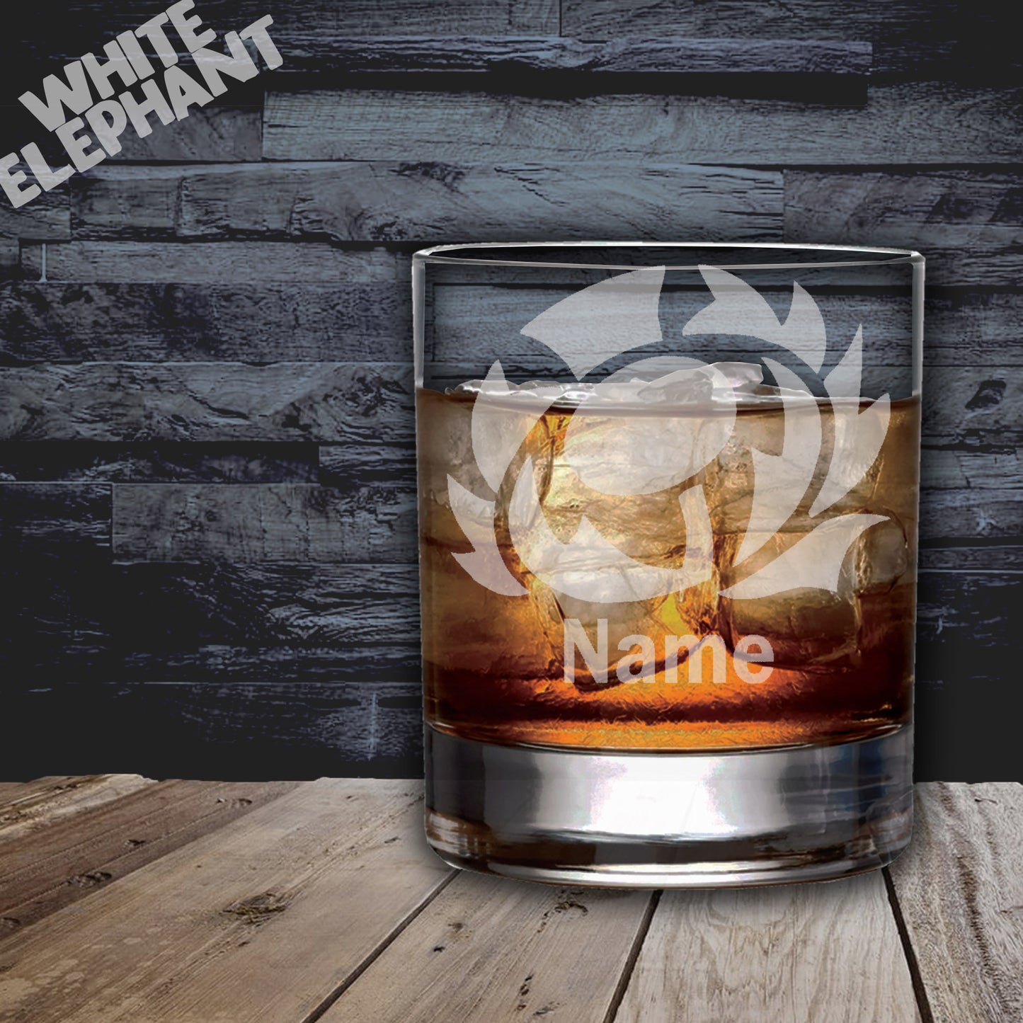 Scottish Thistle Inspired Laser Etched Whiskey / High-Ball / Pint / Tankard Glass