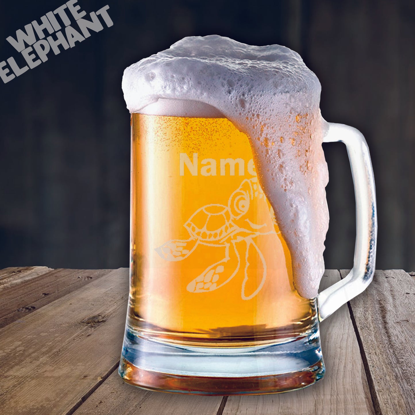 Nemo Turtle Personalised Laser Etched Whiskey / High-Ball / Pint / Tankard Glass